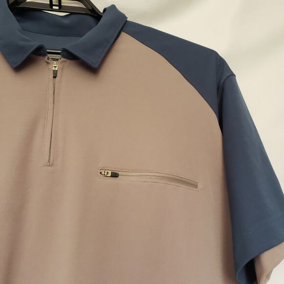 Columbia Titanium Omni UPF 15 Mens Zip Pocket Polo Top Size XL Colorblock - Picture 12 of 13